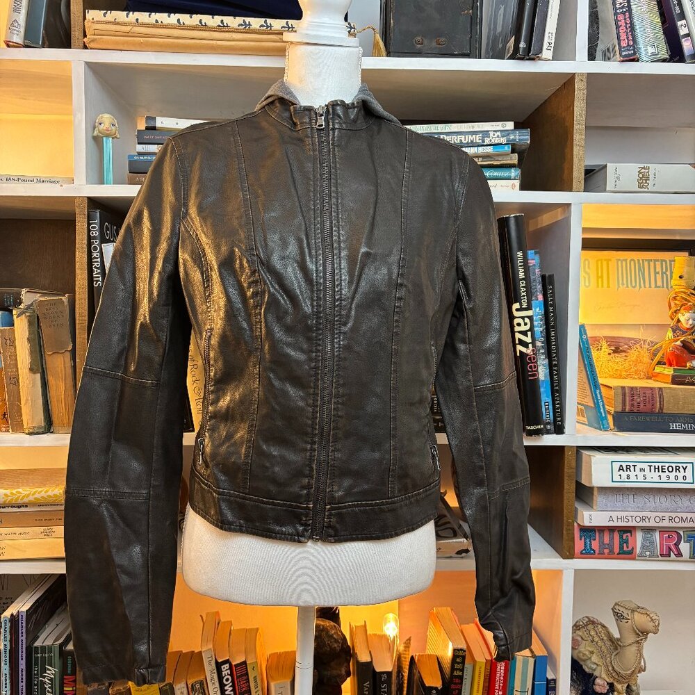 Levi's hooded faux leather jacket